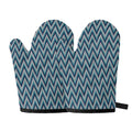 Zigzag Knitted Pattern Print Oven Mitts