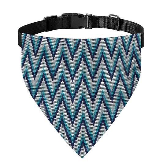 Zigzag Knitted Pattern Print Over The Collar Dog Bandana