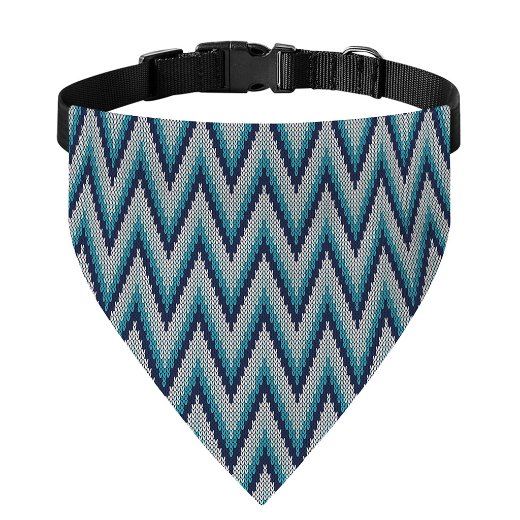 Zigzag Knitted Pattern Print Over The Collar Dog Bandana