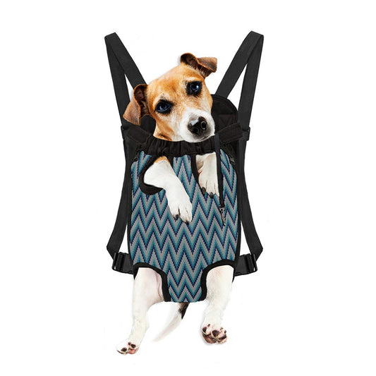 Zigzag Knitted Pattern Print Pet Carrier Backpack