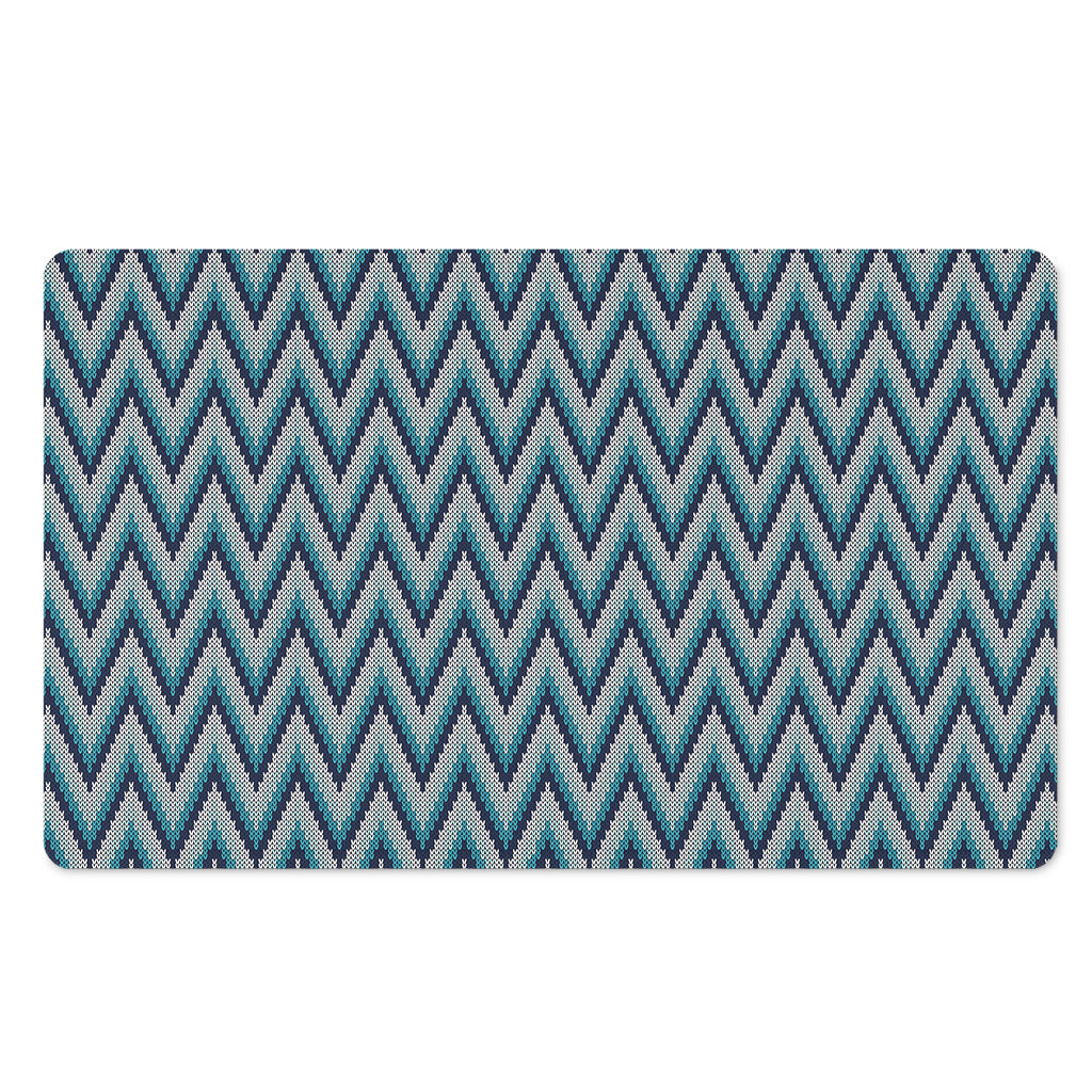 Zigzag Knitted Pattern Print Polyester Doormat
