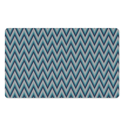 Zigzag Knitted Pattern Print Polyester Doormat