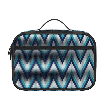 Zigzag Knitted Pattern Print Portable Lunch Bag