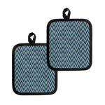 Zigzag Knitted Pattern Print Pot Holders