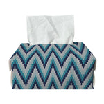 Zigzag Knitted Pattern Print Rectangle Tissue Box Cover