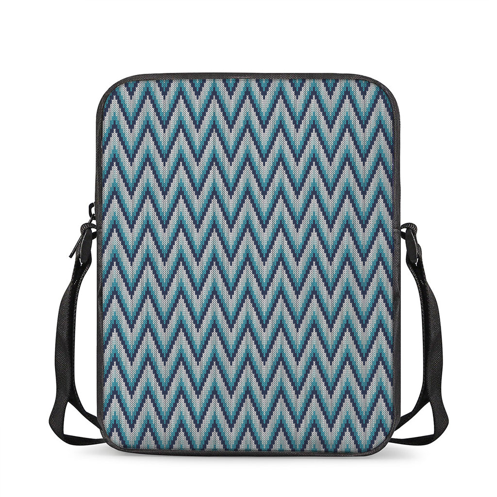 Zigzag Knitted Pattern Print Rectangular Crossbody Bag