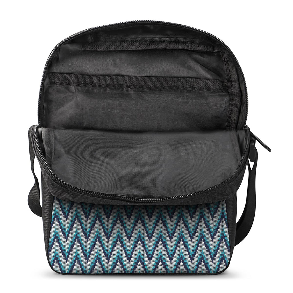 Zigzag Knitted Pattern Print Rectangular Crossbody Bag