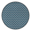 Zigzag Knitted Pattern Print Round Floor Mat