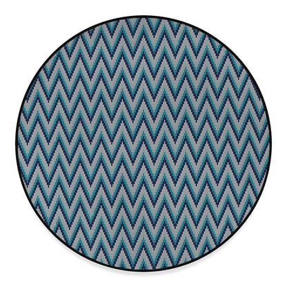 Zigzag Knitted Pattern Print Round Floor Mat