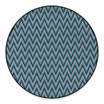 Zigzag Knitted Pattern Print Round Floor Mat
