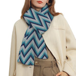 Zigzag Knitted Pattern Print Scarf