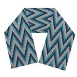 Zigzag Knitted Pattern Print Scarf