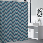 Zigzag Knitted Pattern Print Shower Curtain