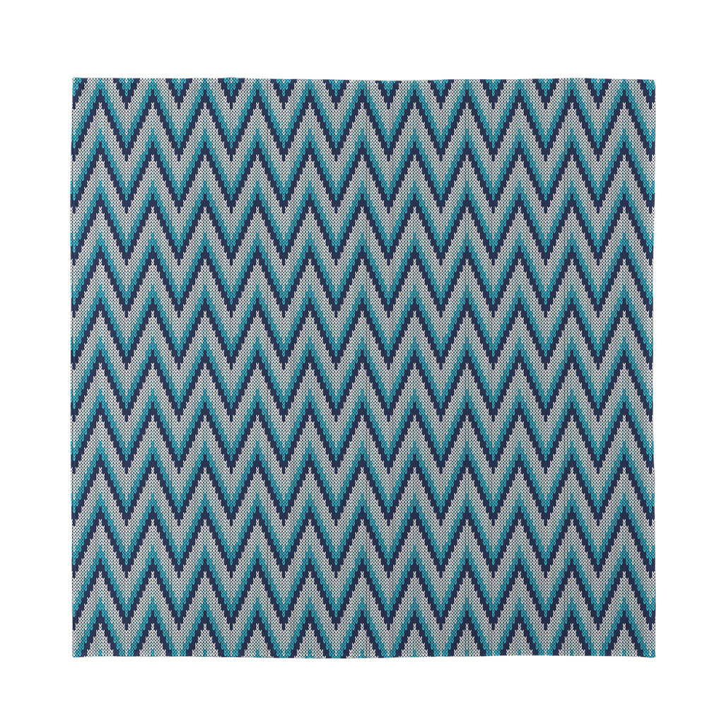 Zigzag Knitted Pattern Print Silk Bandana