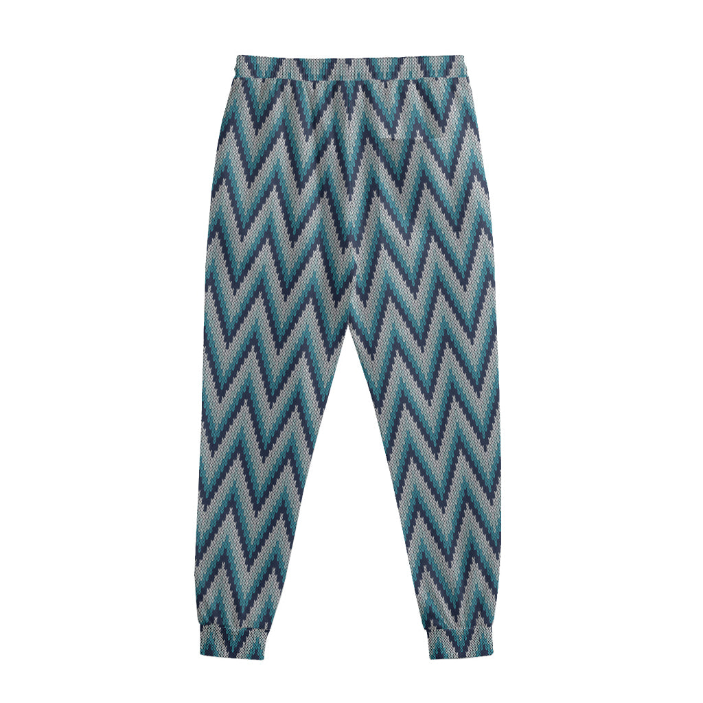 Zigzag Knitted Pattern Print Sweatpants