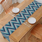 Zigzag Knitted Pattern Print Table Runner