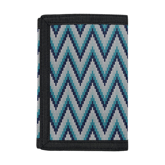 Zigzag Knitted Pattern Print Trifold Wallet