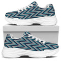 Zigzag Knitted Pattern Print White Chunky Shoes