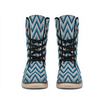 Zigzag Knitted Pattern Print Winter Boots