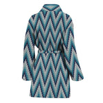 Zigzag Knitted Pattern Print Women's Bathrobe