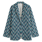 Zigzag Knitted Pattern Print Women's Blazer