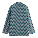 Zigzag Knitted Pattern Print Women's Blazer