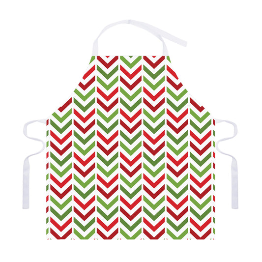 Zigzag Merry Christmas Pattern Print Adjustable Apron