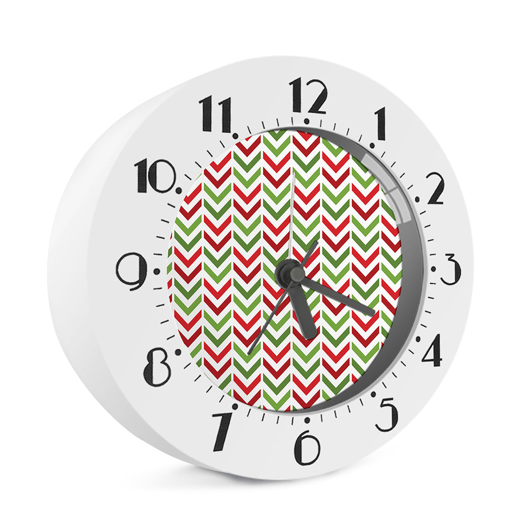 Zigzag Merry Christmas Pattern Print Alarm Clock