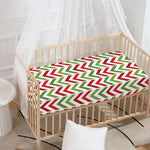 Zigzag Merry Christmas Pattern Print Baby Crib Sheet