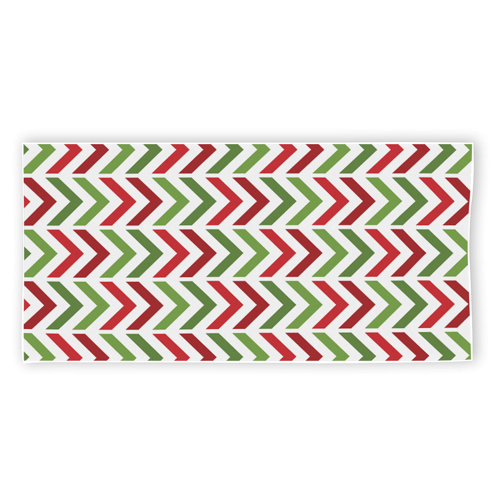 Zigzag Merry Christmas Pattern Print Beach Towel
