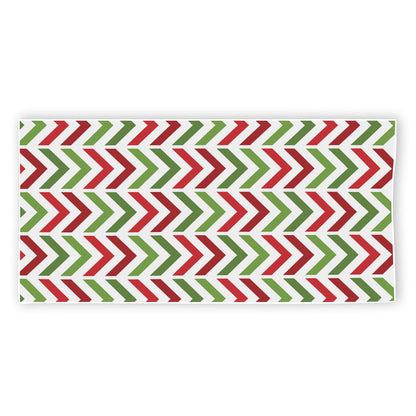 Zigzag Merry Christmas Pattern Print Beach Towel
