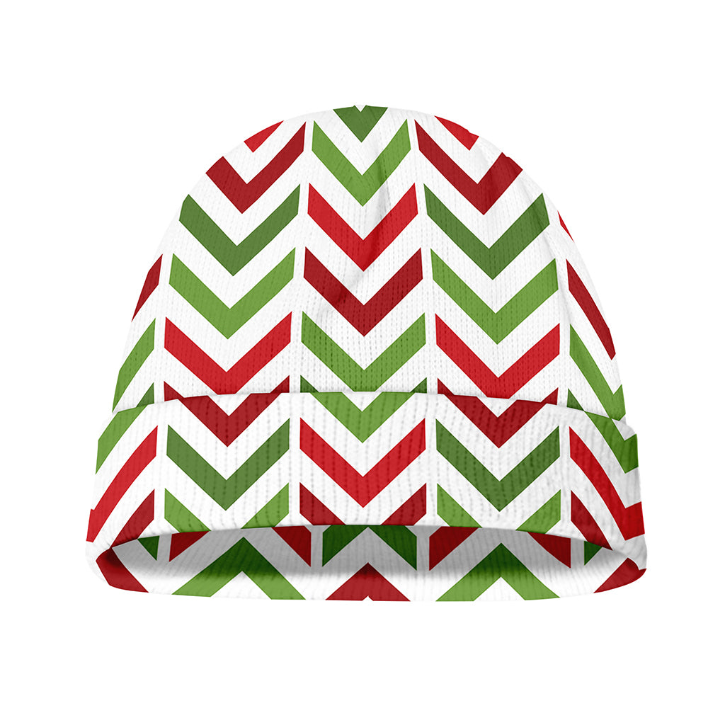Zigzag Merry Christmas Pattern Print Beanie