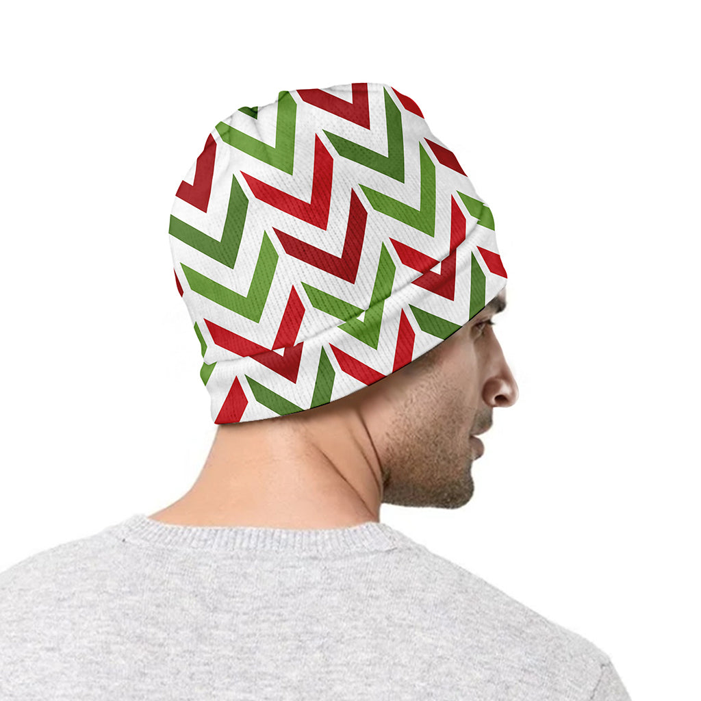 Zigzag Merry Christmas Pattern Print Beanie