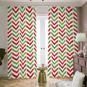 Zigzag Merry Christmas Pattern Print Blackout Pencil Pleat Curtains