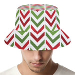 Zigzag Merry Christmas Pattern Print Bucket Hat