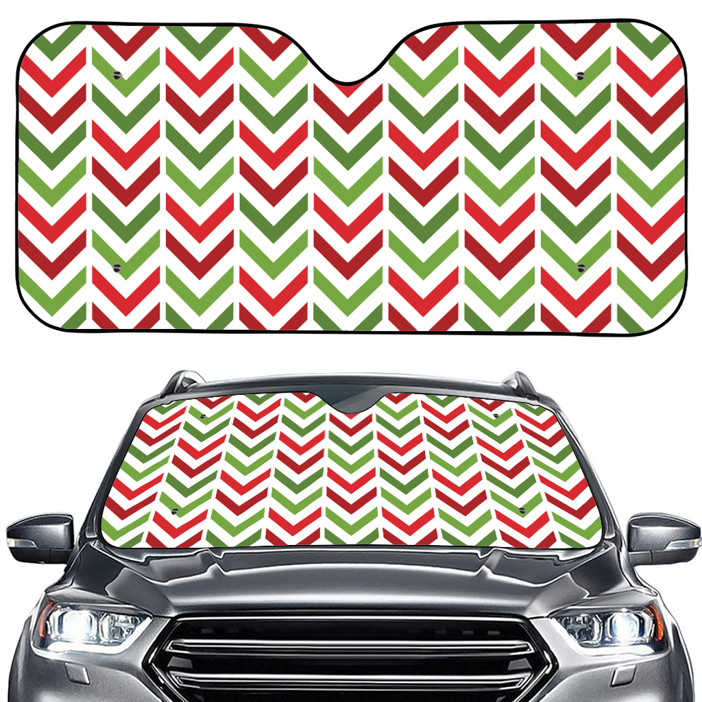 Zigzag Merry Christmas Pattern Print Car Windshield Sun Shade