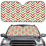 Zigzag Merry Christmas Pattern Print Car Windshield Sun Shade