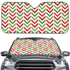 Zigzag Merry Christmas Pattern Print Car Windshield Sun Shade