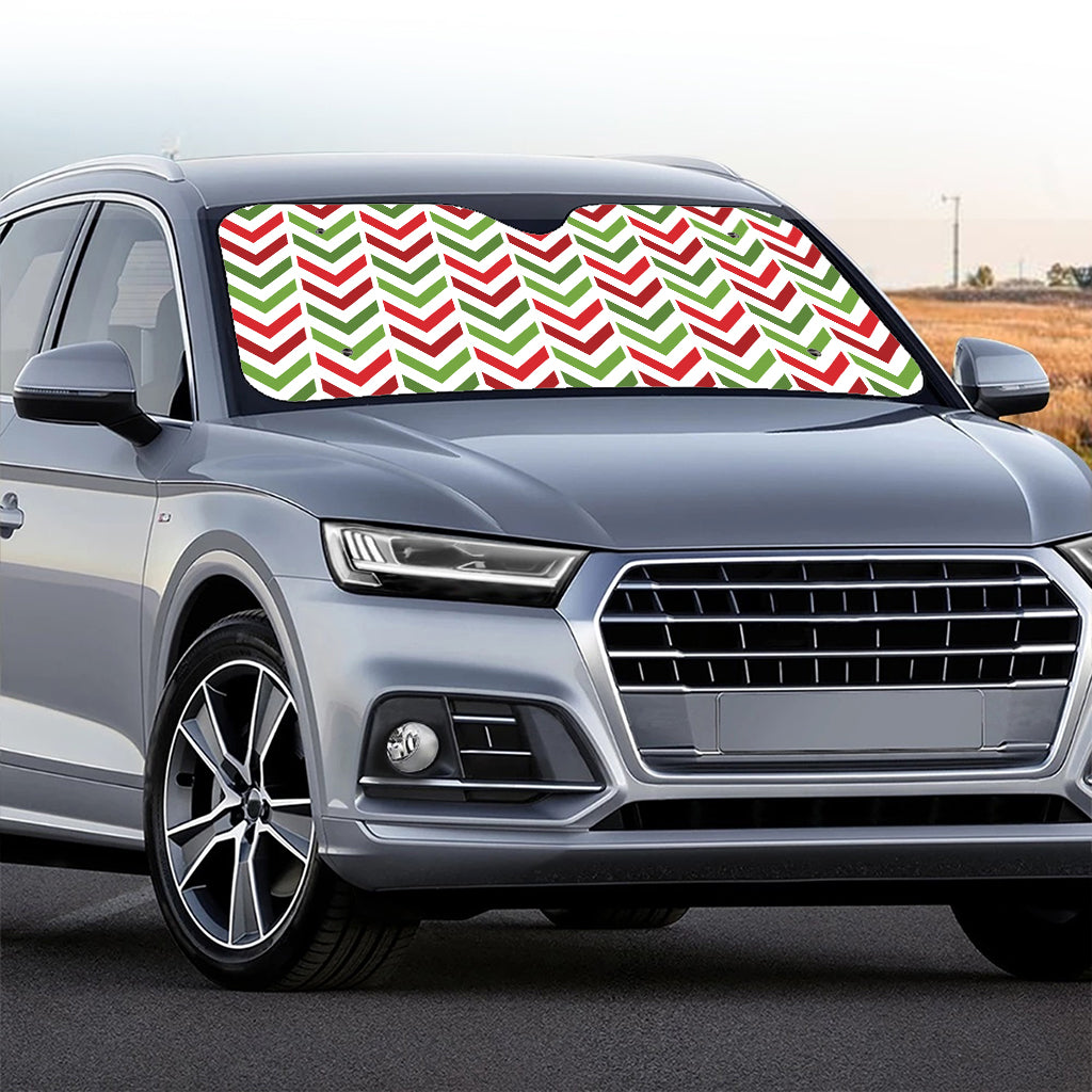 Zigzag Merry Christmas Pattern Print Car Windshield Sun Shade