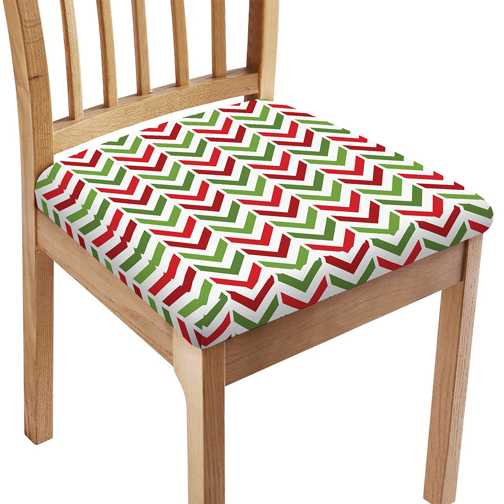 Zigzag Merry Christmas Pattern Print Chair Cushion Cover