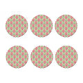 Zigzag Merry Christmas Pattern Print Coaster Set