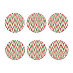 Zigzag Merry Christmas Pattern Print Coaster Set