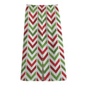 Zigzag Merry Christmas Pattern Print Cotton Front Slit Maxi Skirt