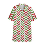 Zigzag Merry Christmas Pattern Print Cotton Hawaiian Shirt