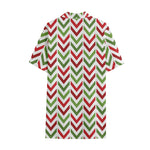 Zigzag Merry Christmas Pattern Print Cotton Hawaiian Shirt