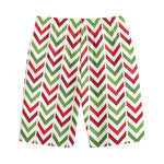 Zigzag Merry Christmas Pattern Print Cotton Shorts