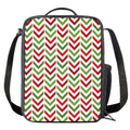 Zigzag Merry Christmas Pattern Print Crossbody Lunch Bag