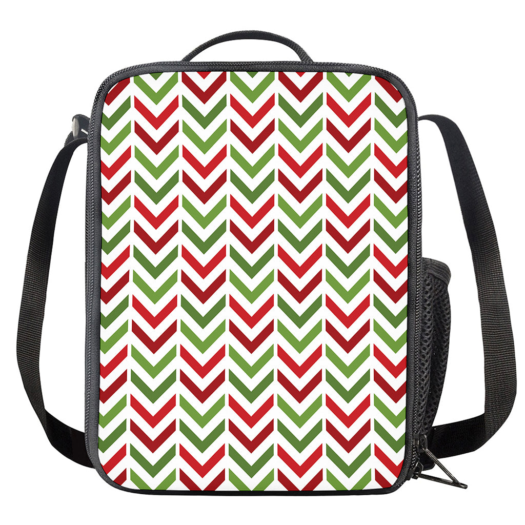 Zigzag Merry Christmas Pattern Print Crossbody Lunch Bag