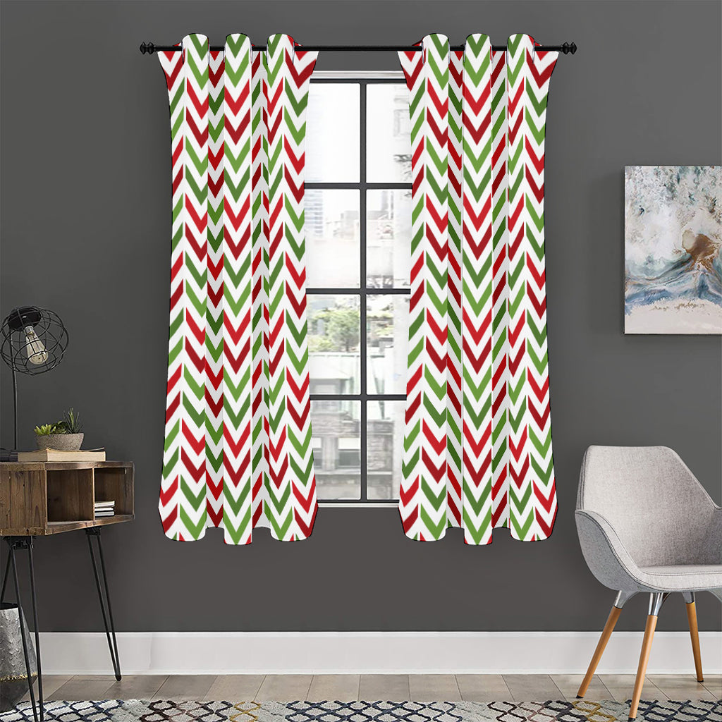 Zigzag Merry Christmas Pattern Print Curtain