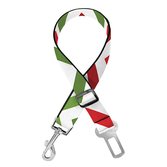 Zigzag Merry Christmas Pattern Print Dog Seat Belt